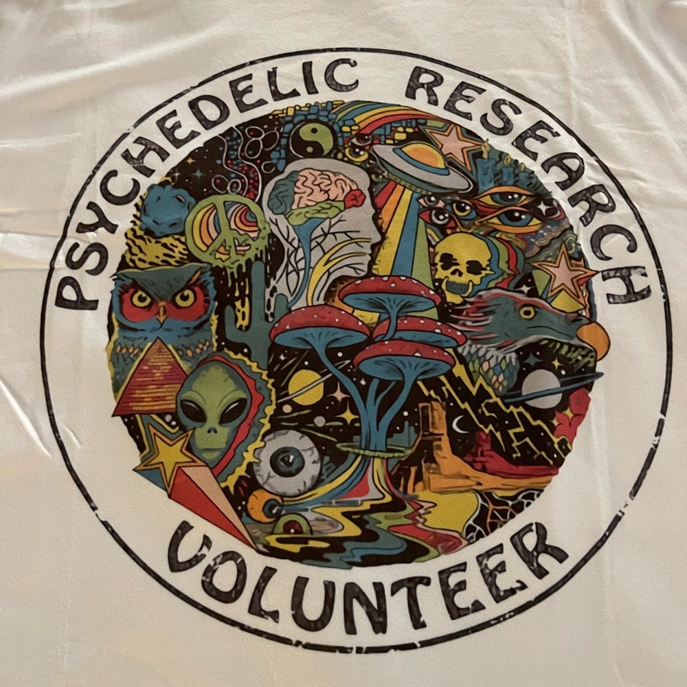 Psychedelic Research Volunteer Tee, Medium and Large, NWOT - Picture 3 of 8